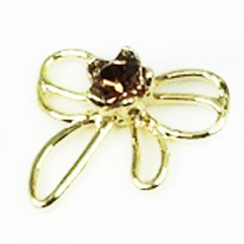 Fuschia, Fuschia Nail Art Charms - Wire Bow - Gold, Mk Beauty Club, Nail Art Charms