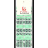 Fuschia, Fuschia Nail Wraps - Silver on Green, Mk Beauty Club, Nail Wrap