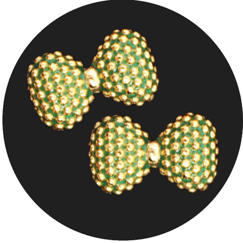 Fuschia, Fuschia Nail Art Charms -  Textured Bow - Army Green, Mk Beauty Club, Nail Art Charms