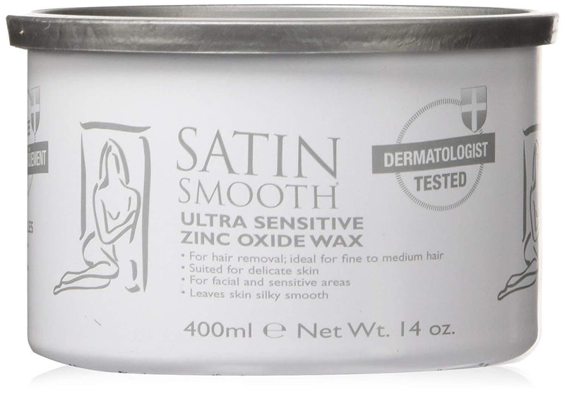 Satin Smooth, Satin Smooth Zinc Oxide Pot Wax, 14 Ounce, Mk Beauty Club, Wax