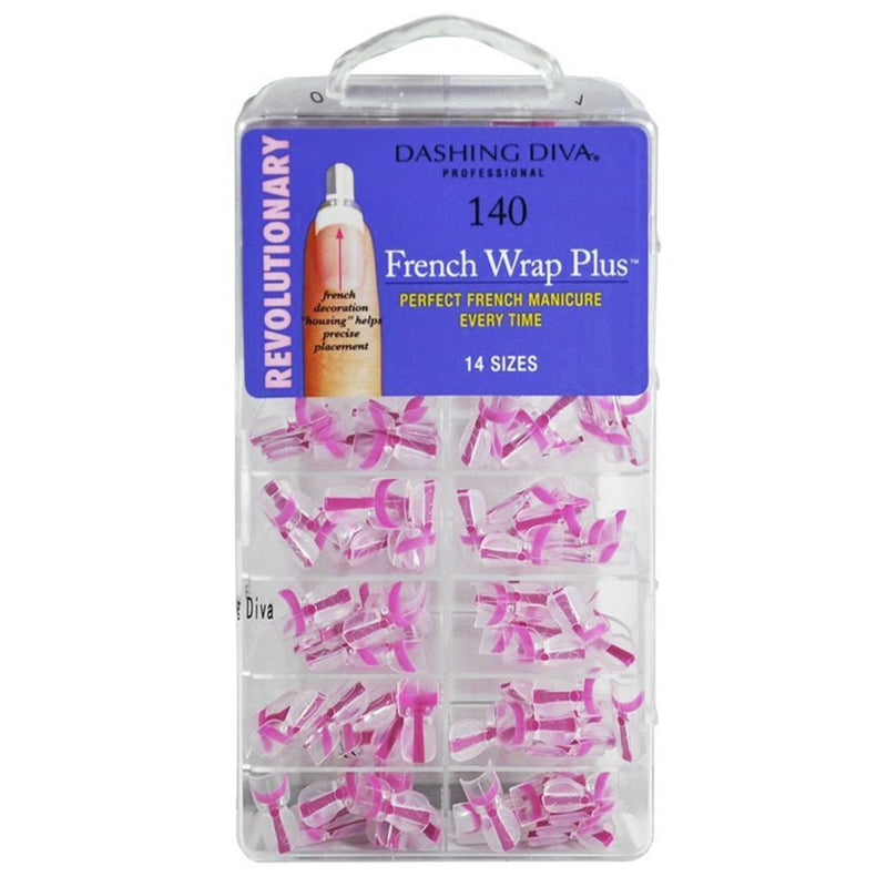 Dashing Diva, Dashing Diva French Wrap Plus - Thin Band / Fuchsia 140tips, Mk Beauty Club, Nail Tip Set
