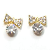 Fuschia, Fuschia Nail Art Charms - Bow & Bell - Crystal/Gold, Mk Beauty Club, Nail Art Charms