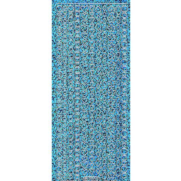 Rococo Nail Seal, Rococo Nail Seal #7002 Blue/Silver/ER, Mk Beauty Club, Nail Art Sticker
