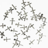 Fuschia, Fuschia Nail Art - Cross Flat Metal - Silver, Mk Beauty Club, Metal Parts