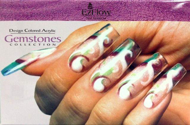 Ez Flow, Ez Flow Colored Acrylic Collection - Gemstones Kit, Mk Beauty Club, Colored Acrylic Powder