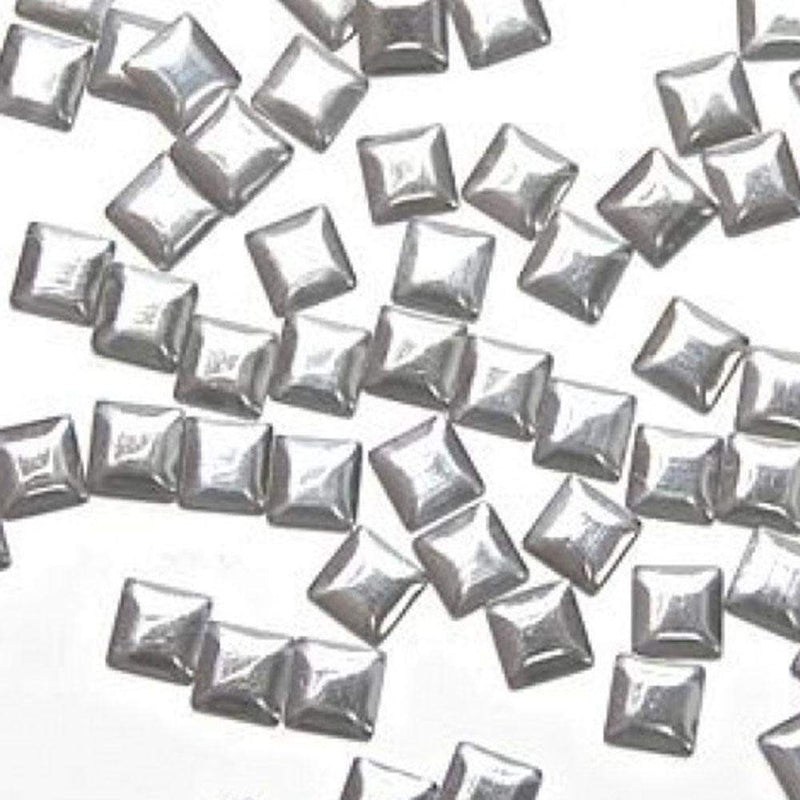 Fuschia, Fuschia Nail Art - Nail Studs - Large Silver Square, Mk Beauty Club, Metal Parts