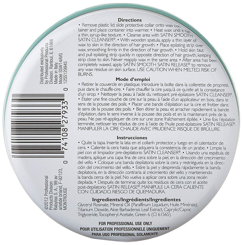 Satin Smooth, Satin Smooth Aloe Vera Pot Wax, 14 Ounce, Mk Beauty Club, Wax