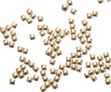 Fuschia, Fuschia Nail Art - Nail Studs - Small Light Gold Square, Mk Beauty Club, Metal Parts