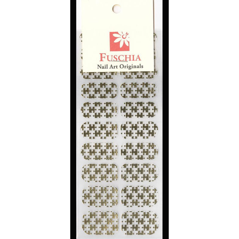 Fuschia, Fuschia Nail Wraps - Golden Puzzle See Through, Mk Beauty Club, Nail Wrap