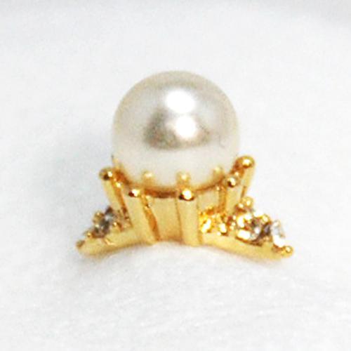 Fuschia, Fuschia Nail Art - Nail Ring - Pearl/Gold, Mk Beauty Club, Nail Art