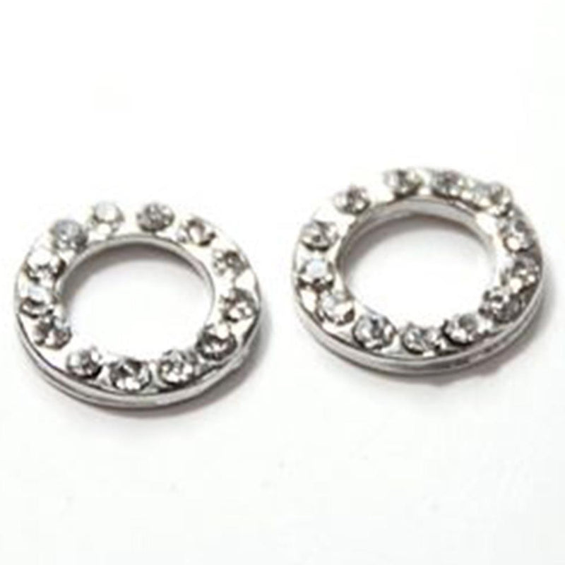 Fuschia, Fuschia Nail Art - Crystal Circle Silver, Mk Beauty Club, Nail Art