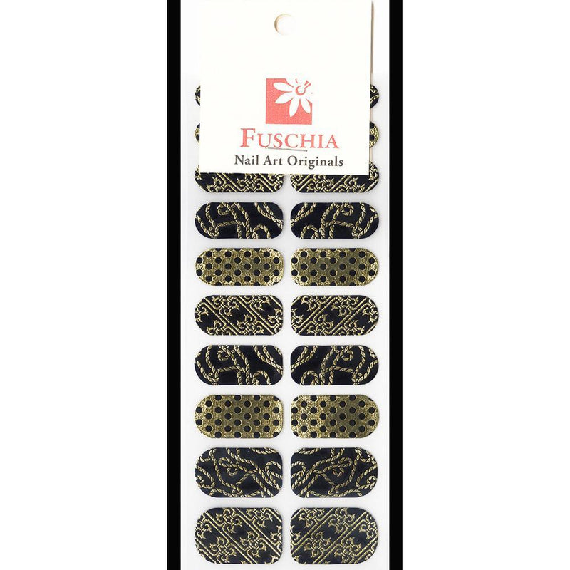 Fuschia, Fuschia Nail Art - Golden Design, Mk Beauty Club, Nail Wrap