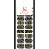 Fuschia, Fuschia Nail Art - Golden Design, Mk Beauty Club, Nail Wrap