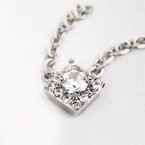 Fuschia, Fuschia Nail Art - Crystal Necklace - Silver White, Mk Beauty Club, Nail Art