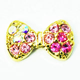 Fuschia, Fuschia Nail Art Charms - Flat Bow - Pink Fade Gold, Mk Beauty Club, Nail Art Charms