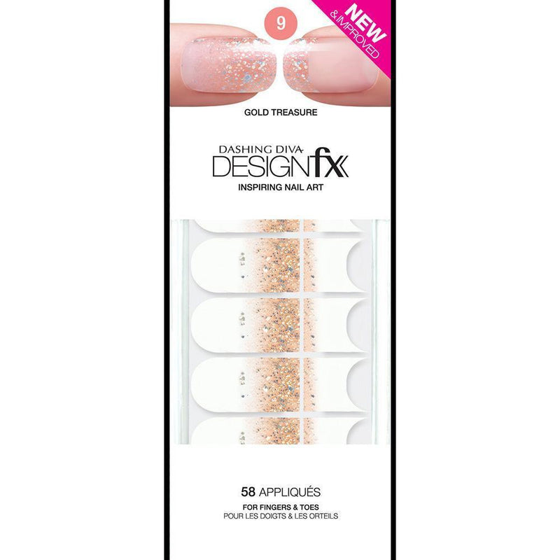 Dashing Diva, Dashing Diva DesignFX Glitter - Gold Treasure 9, Mk Beauty Club, Nail Art