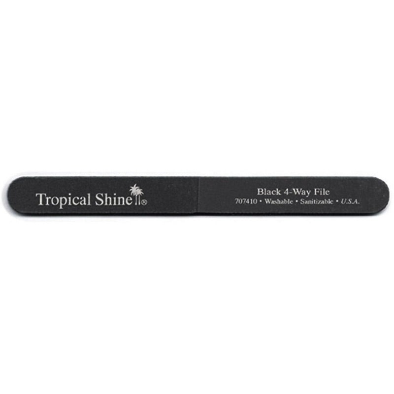 Tropical Shine, Tropical Shine - Black 4-Way File - Washable Sanitizable, Mk Beauty Club, Nail Files