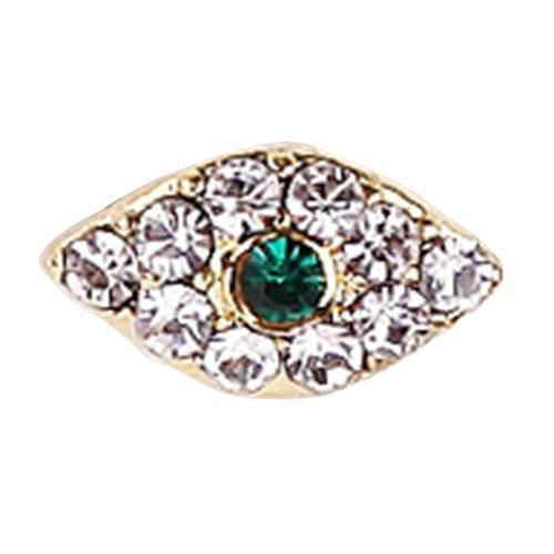 Fuschia, Fuschia Nail Art - Crystal Brooch - Green Eye, Mk Beauty Club, Nail Art