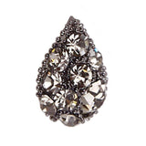 Fuschia, Fuschia Nail Art -  Teardrop - Black Crystal, Mk Beauty Club, Nail Art