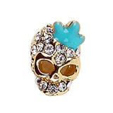 Fuschia, Fuschia Nail Art -  Skull and Crown - Blue, Mk Beauty Club, Nail Art