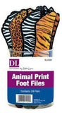 DL Professional, DL Pro - Animal Print Foot Files 24pc Container - Cheetah, Tiger, and Zebra, Mk Beauty Club, Foot File Pack