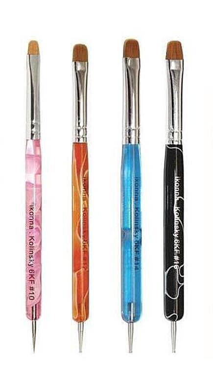 Ikonna Dual-Ended Manicure Clean Up Brush with Dotting Tool