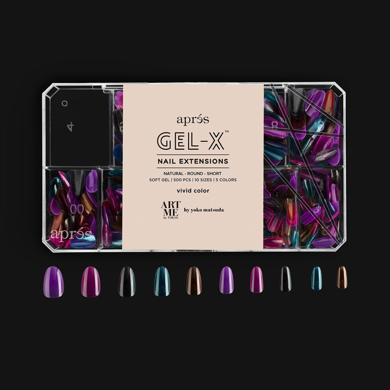 Apres Nail, ArtMe x Apres Gel-X Tips - Vivid Color - Natural Round Short, Mk Beauty Club, Nail Tips