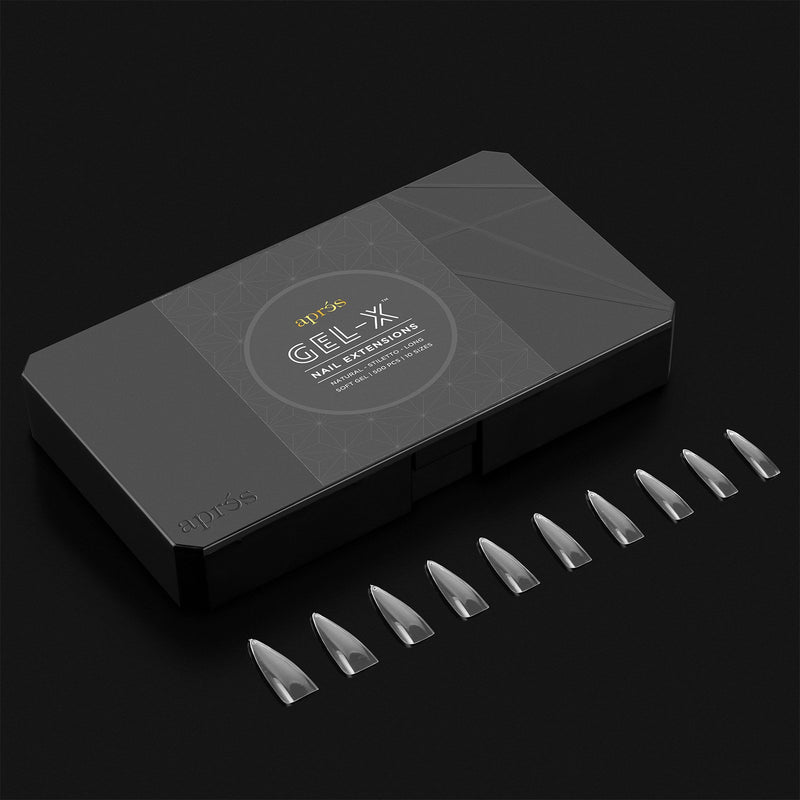 Apres Nail, Natural Stiletto Long Box of Tips, Mk Beauty Club, active