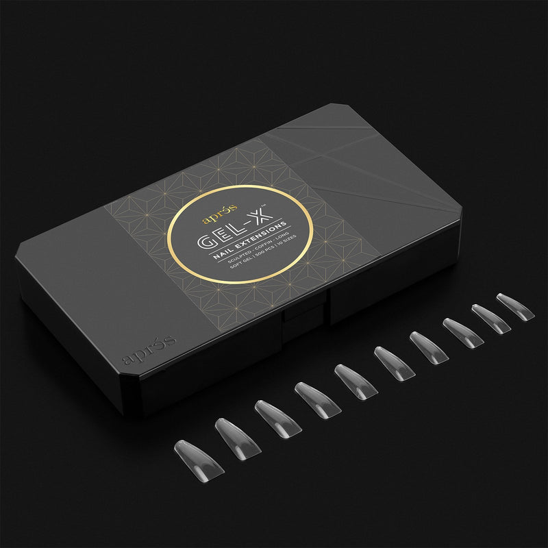 Apres Nail, Sculpted Coffin Long Box of Tips, Mk Beauty Club, active