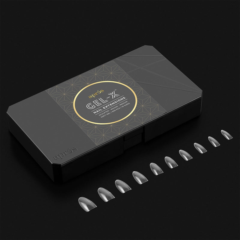 Apres Nail, Sculpted Round Medium Box of Tips, Mk Beauty Club, active