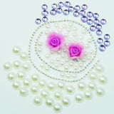 Fuschia, Fuschia Nail Art -  Rose & Rhinestone 5pc Set - Purple, Mk Beauty Club, Nail Art