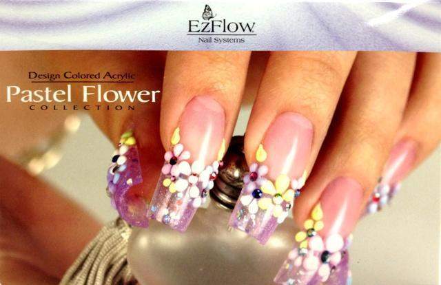 Ez Flow, Ez Flow Colored Acrylic Collection - Pastel Flower Kit, Mk Beauty Club, Colored Acrylic Powder