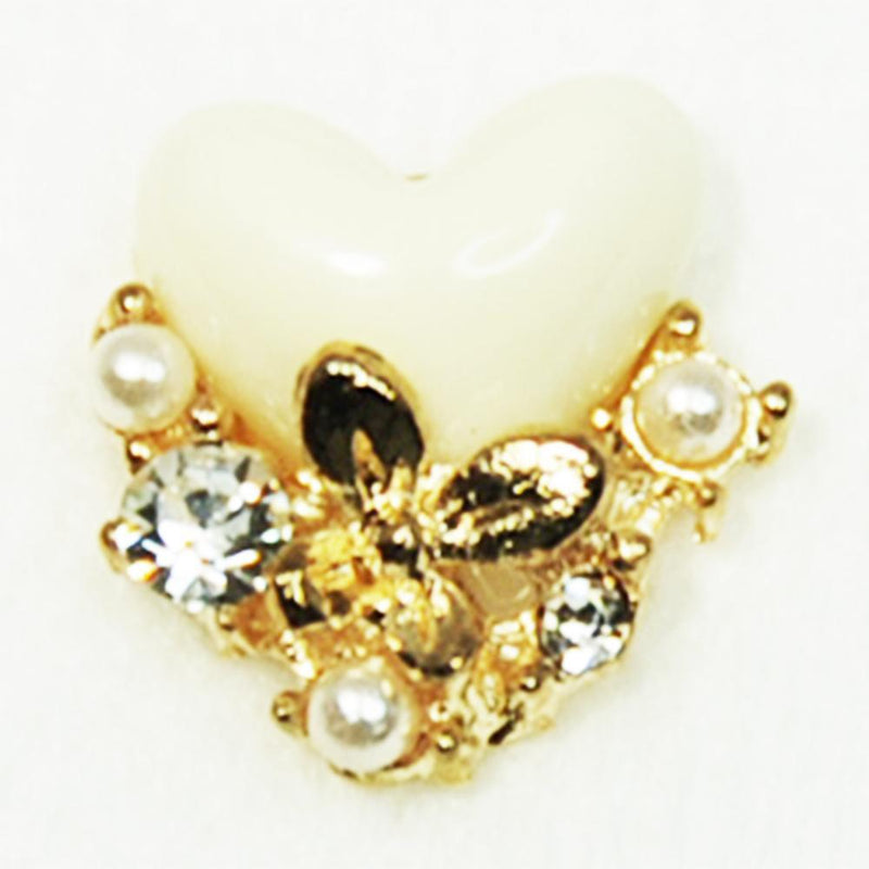 Fuschia, Fuschia Nail Art - Heart Bouquet - White, Mk Beauty Club, Nail Art