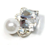 Fuschia, Fuschia Nail Art - Square Crystal - Clear/Silver, Mk Beauty Club, Nail Art