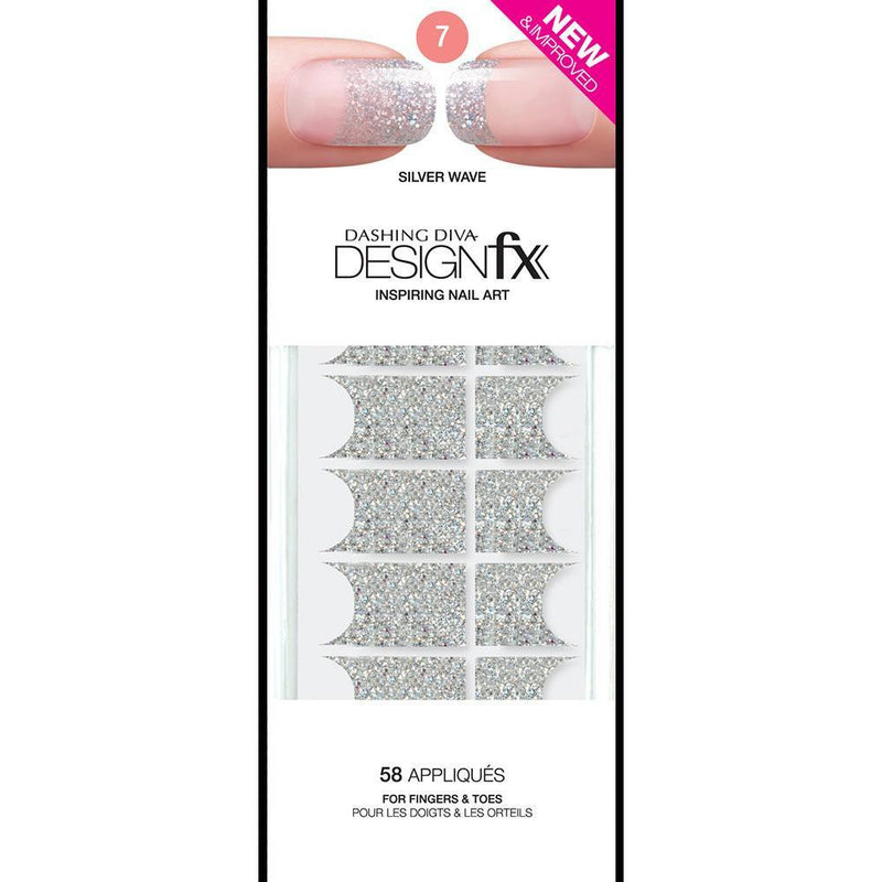 Dashing Diva, Dashing Diva DesignFX Glitter - Silver Wave 7, Mk Beauty Club, Nail Art