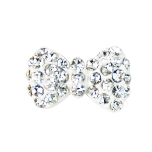 Fuschia, Fuschia Nail Art Charms - Crystal White Bow, Mk Beauty Club, Nail Art Charms