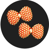 Fuschia, Fuschia Nail Art Charms -  Textured Bow - Red, Mk Beauty Club, Nail Art Charms