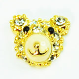 Fuschia, Fuschia Nail Art -  Crystal Teddy - Gold, Mk Beauty Club, Nail Art