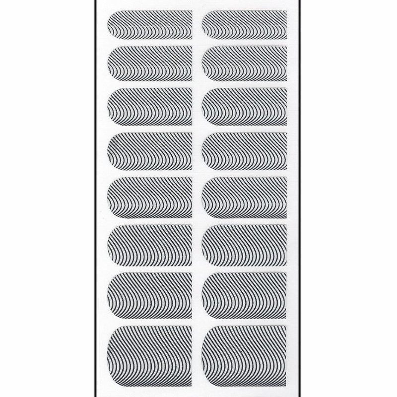 Nail Art Supply, Nail Foil - Silver Wave - Applique, Mk Beauty Club, Metal Parts