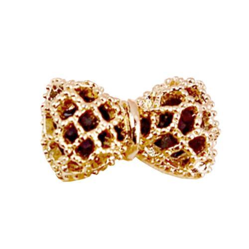 Fuschia, Fuschia Nail Art Charms - Netting Bow - Black/Gold, Mk Beauty Club, Nail Art Charms