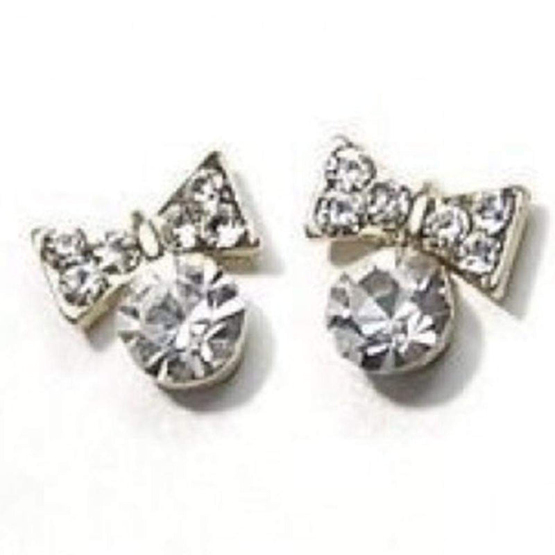 Fuschia, Fuschia Nail Art Charms - Bow & Bell - Crystal/Silver, Mk Beauty Club, Nail Art Charms