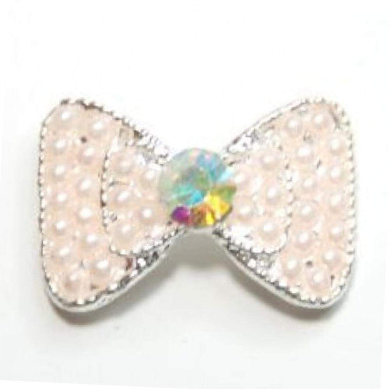 Fuschia, Fuschia Nail Art Charms - Double Triangle Bow - Pink/Silver, Mk Beauty Club, Nail Art Charms