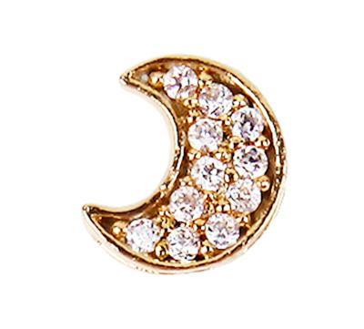 Fuschia, Fuschia Nail Art - Moon - Gold, Mk Beauty Club, Nail Art