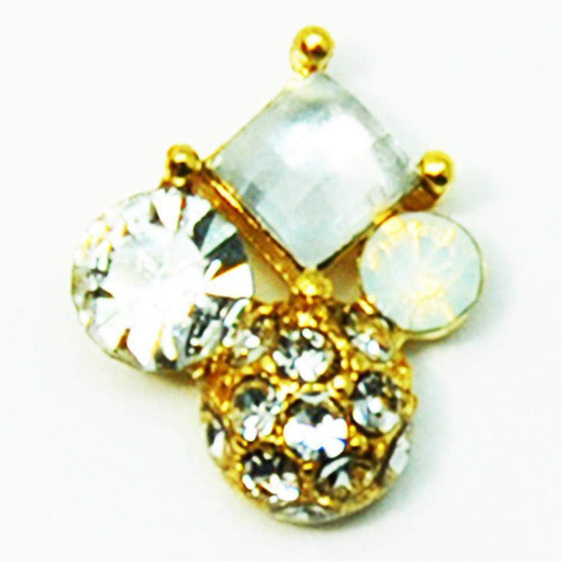 Fuschia, Fuschia Nail Art - Assorted Crystals - Clear/Gold, Mk Beauty Club, Nail Art