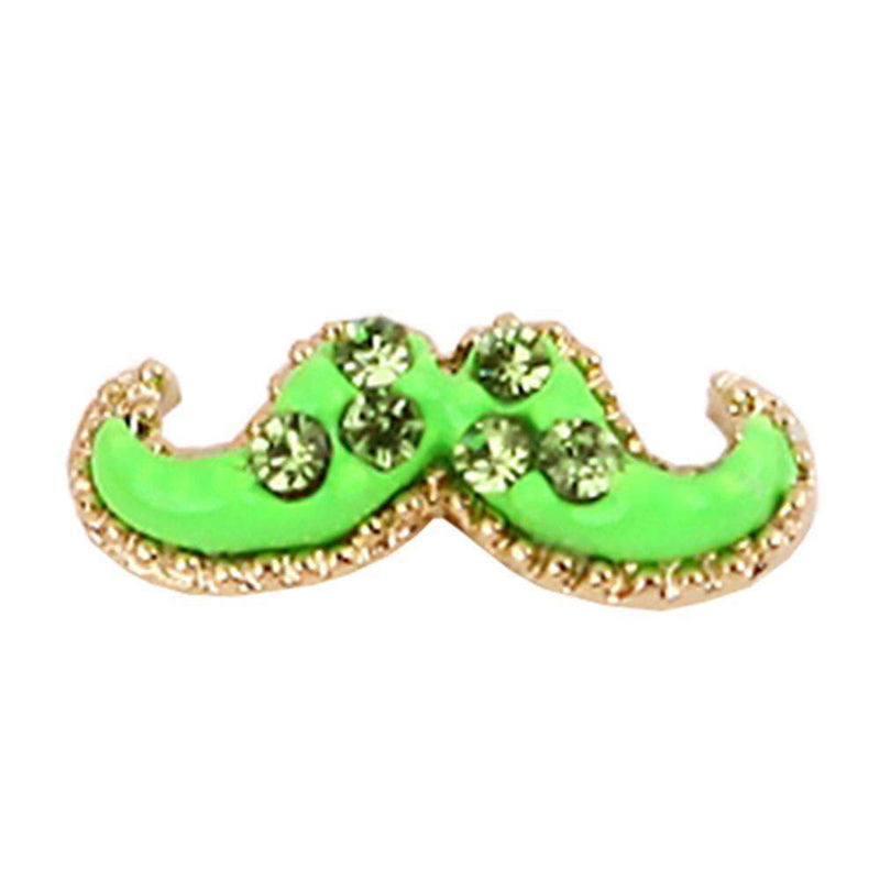 Fuschia, Fuschia Nail Art - Mustache - Neon Yellow, Mk Beauty Club, Nail Art