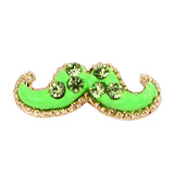 Fuschia, Fuschia Nail Art - Mustache - Neon Yellow, Mk Beauty Club, Nail Art