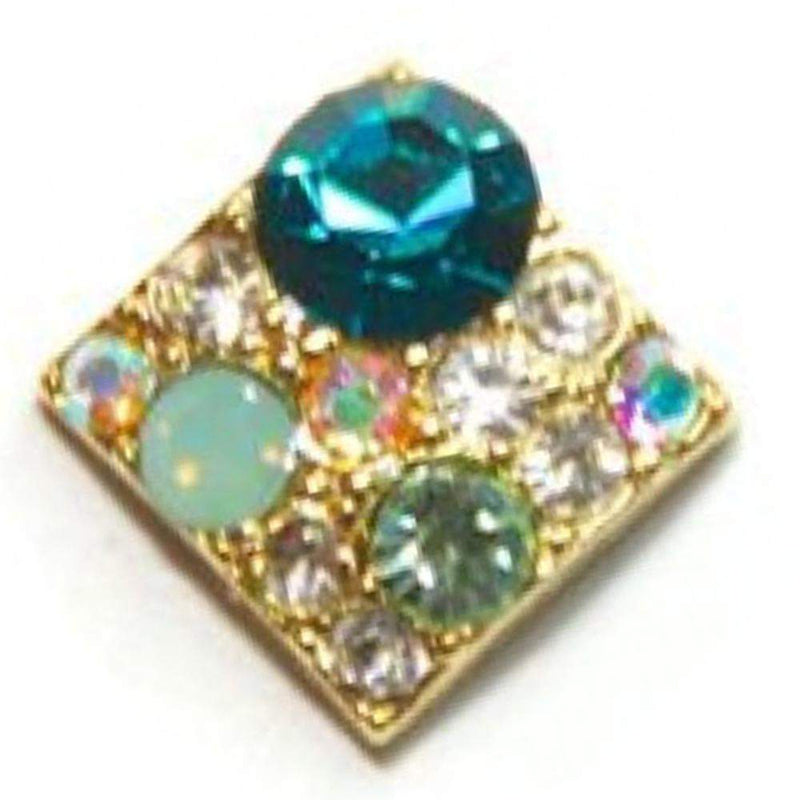 Fuschia, Fuschia Nail Art - Square Crystal Assortment - Turquoise, Mk Beauty Club, Nail Art