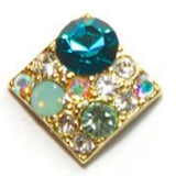 Fuschia, Fuschia Nail Art - Square Crystal Assortment - Turquoise, Mk Beauty Club, Nail Art