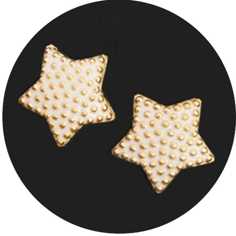 Fuschia, Fuschia Nail Art Charms -  Textured Stars - Ivory, Mk Beauty Club, Nail Art Charms