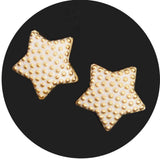 Fuschia, Fuschia Nail Art Charms -  Textured Stars - Ivory, Mk Beauty Club, Nail Art Charms